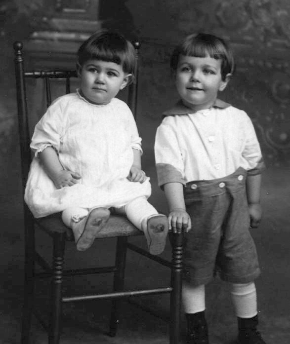 Florence as a toddler with her brother, Jack