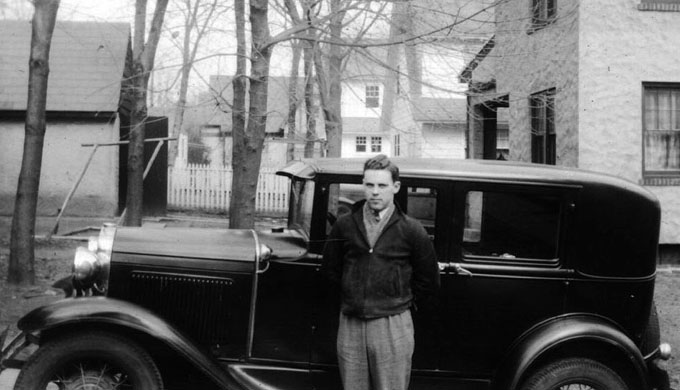 Ken with his car in 1934
